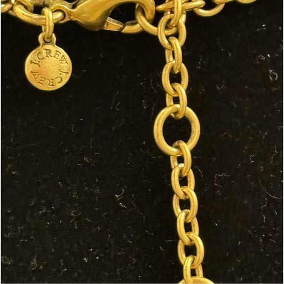 J. CREW Lime Green & Navy Blue w/ Crystals Floral Bib Statement Necklace - Picture 6 of 7